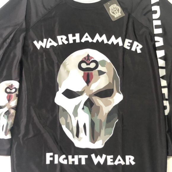 Warhammer camo skull left long sleeve rash guard - Picture 2 of 6